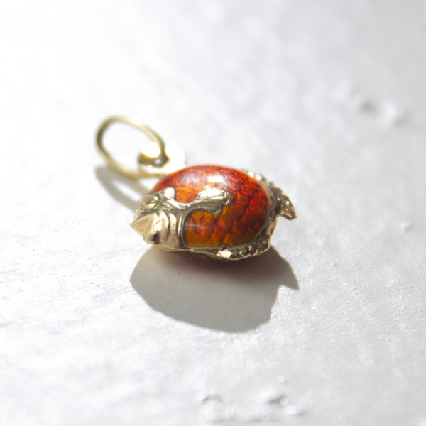 14K Italian Enameled Gold Fish Charm