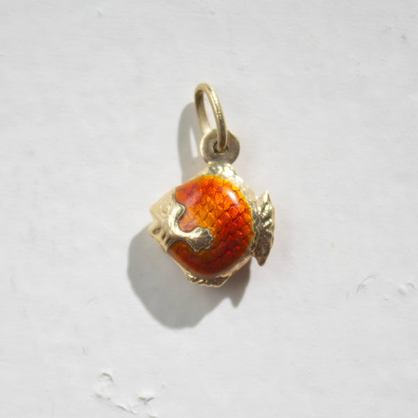14K Italian Enameled Gold Fish Charm