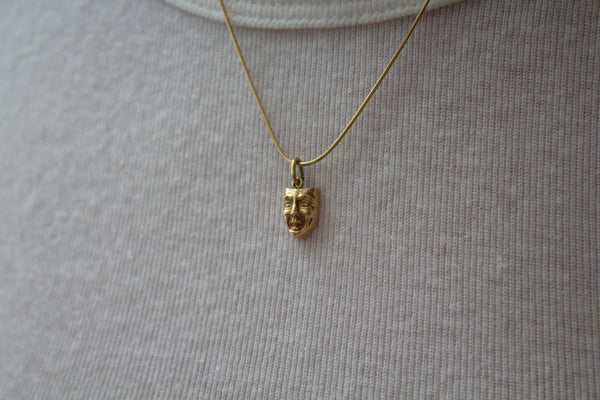 14K Tragedy Mask Charm