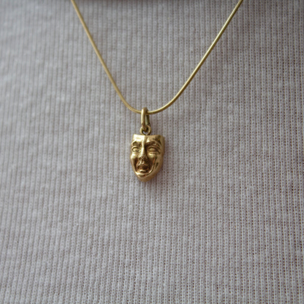 14K Tragedy Mask Charm