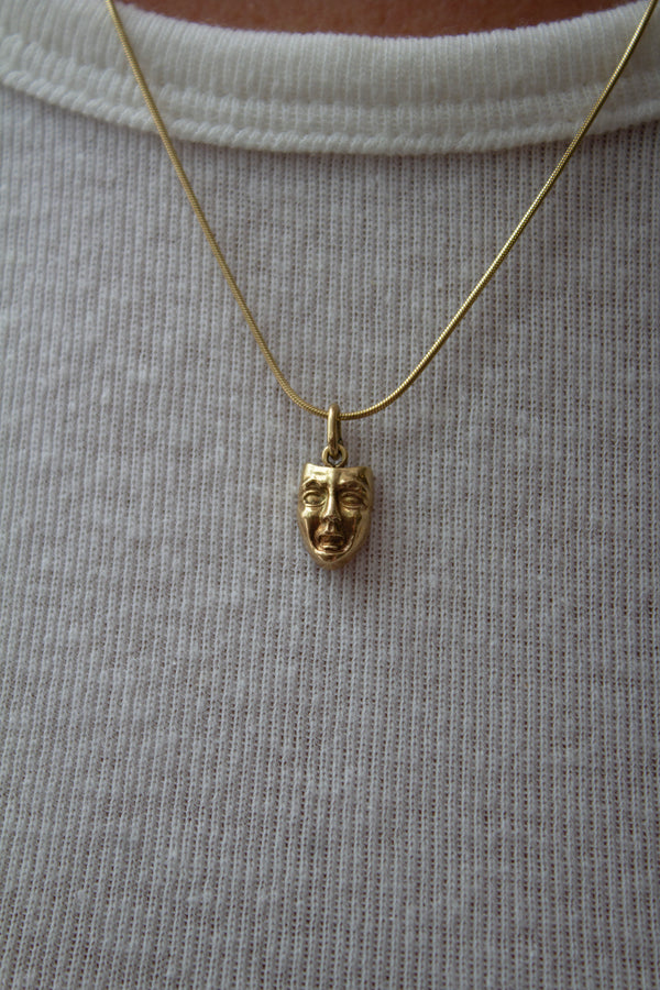 14K Tragedy Mask Charm