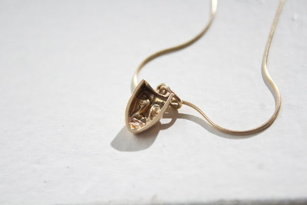 14K Tragedy Mask Charm