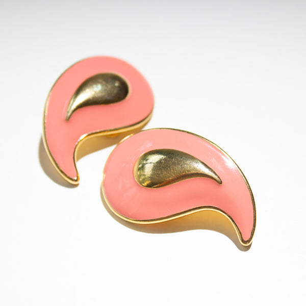 YSL Coral Clip On Earrings