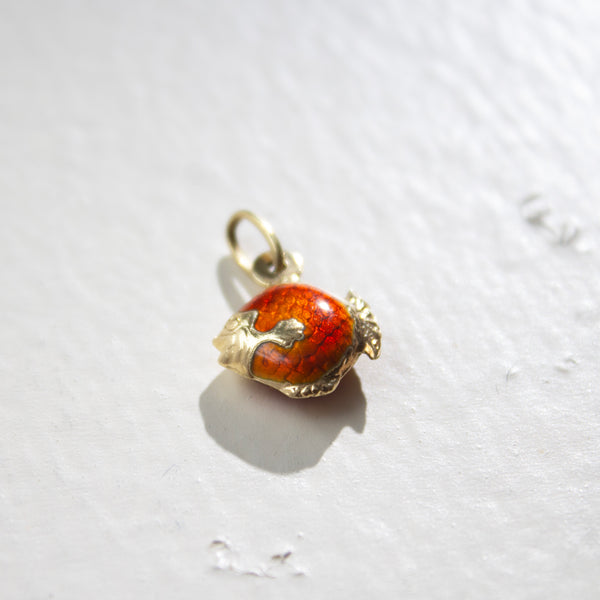14K Italian Enameled Gold Fish Charm