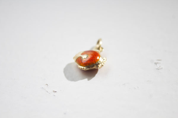 14K Italian Enameled Gold Fish Charm