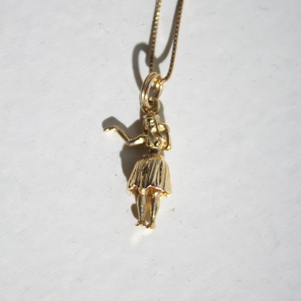 14K Articulated Hula Girl Charm