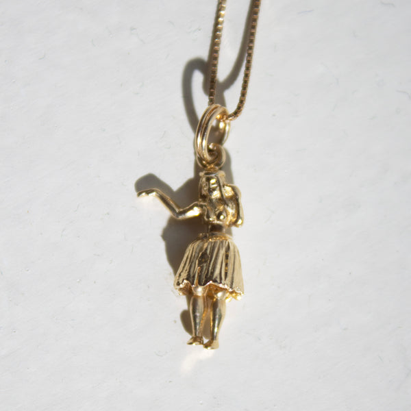 14K Articulated Hula Girl Charm