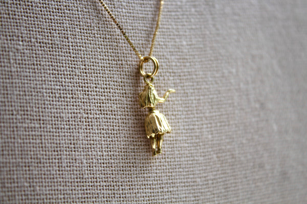 14K Articulated Hula Girl Charm