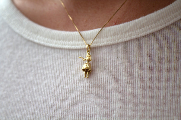 14K Articulated Hula Girl Charm