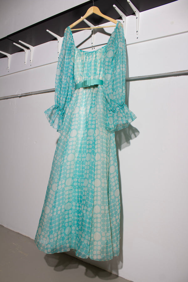Bob Mackie & Roy Aghayan Silk Organza Maxi Dress