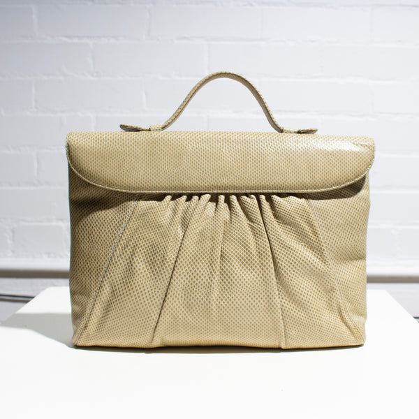 Judith Leiber Tan Lizard Handbag