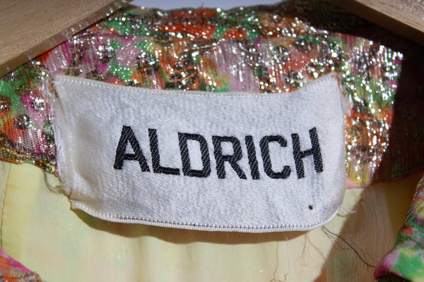 Larry Aldrich Floral Metallic Dress
