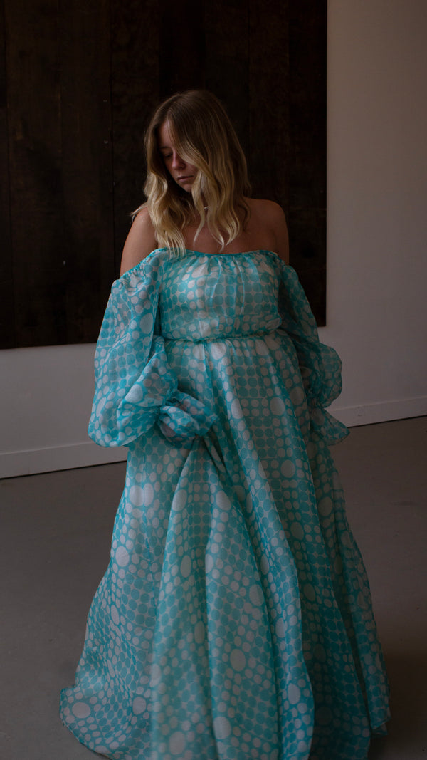 Bob Mackie & Roy Aghayan Silk Organza Maxi Dress