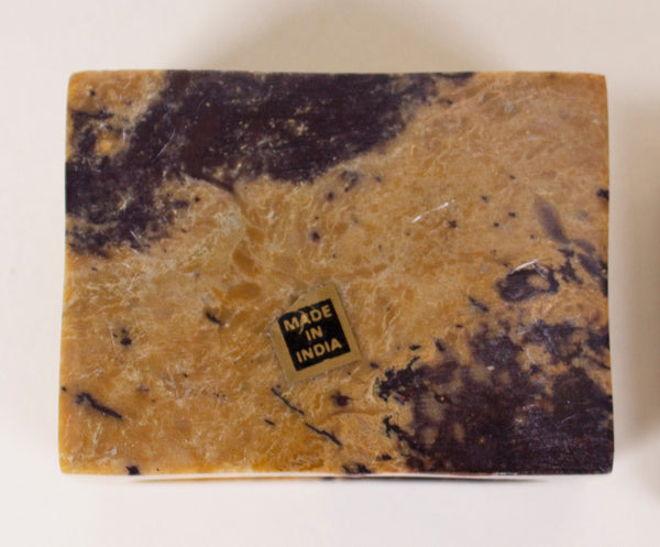 Soapstone Mother of Pearl Red Floral Inlay Trinket Box