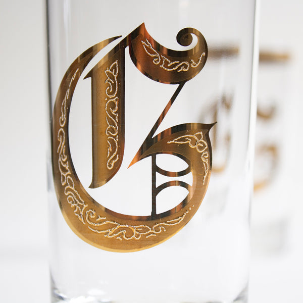 22kt Gold Old English G Highball Glasses