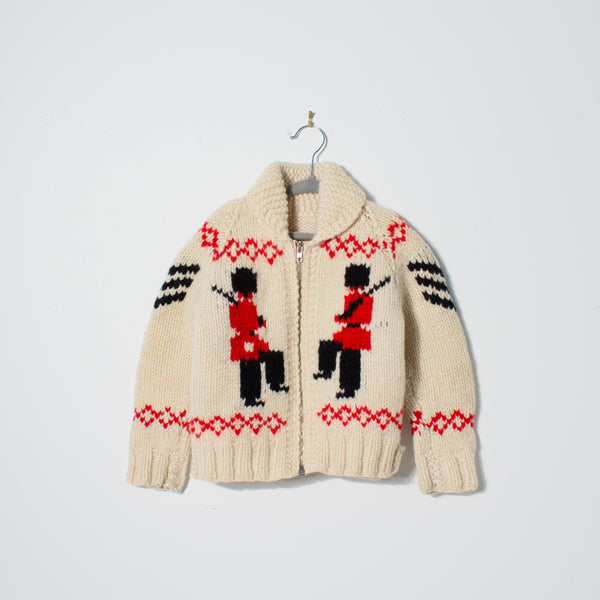 Kid's Shawl Collar Toy Soldier Sweater Jacket