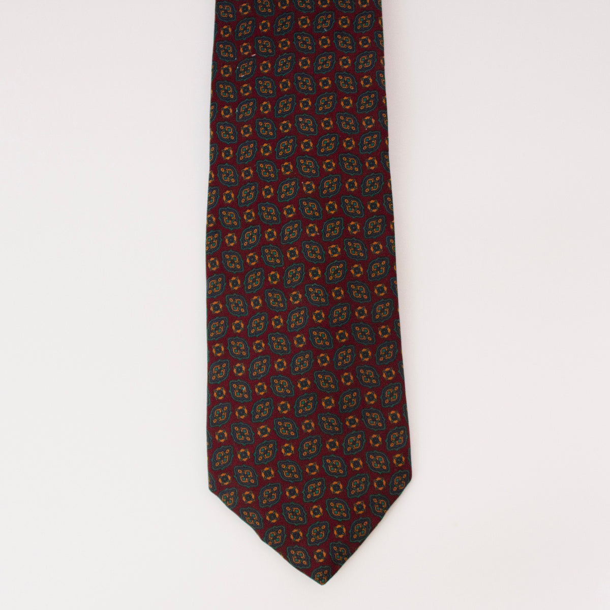 Foulard Vintage Bill Blass En Soie - Imprimé Géométrique Marron, Multifonction, Nettoyage à Sec