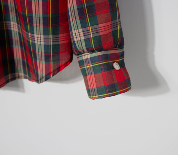 Tissue Weight Tartan Plaid Button Down