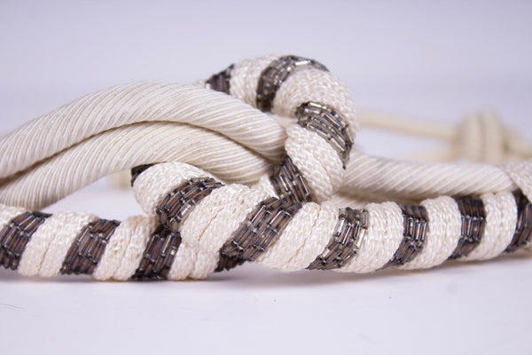Knotted Rope & Bugle Bead Belt