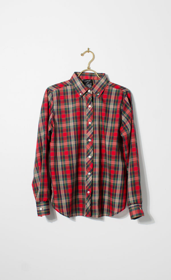 Tissue Weight Tartan Plaid Button Down