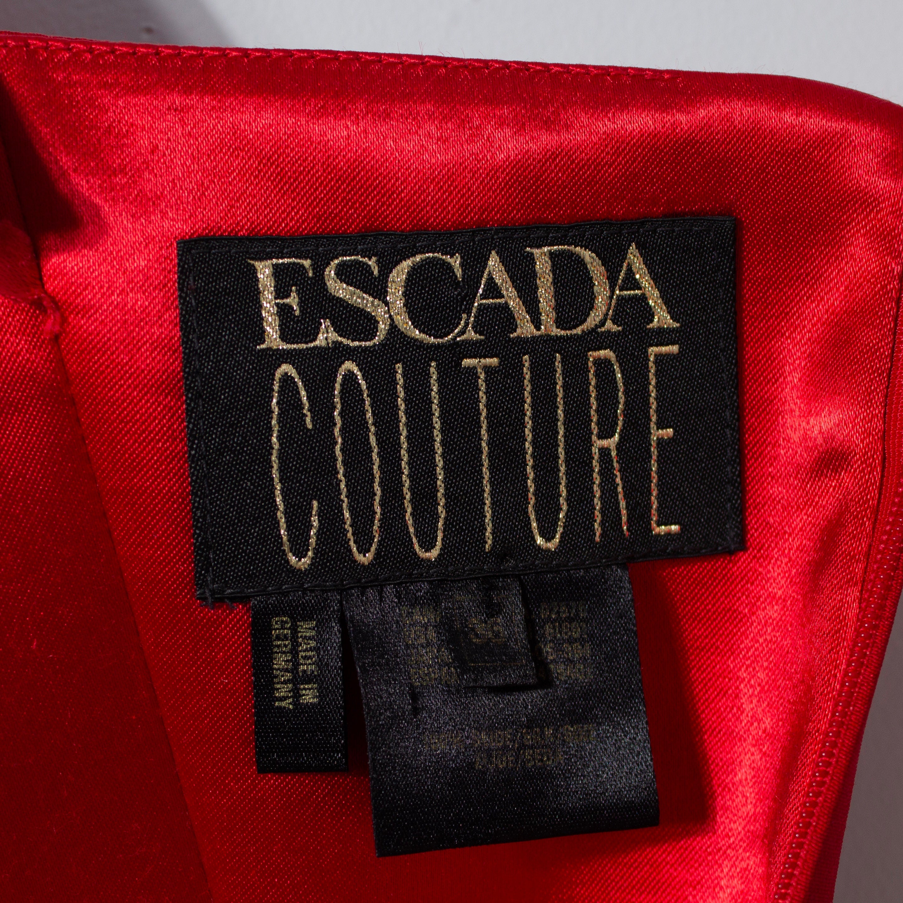 Escada Couture Silk Evening Dress Pass the Past Coffee Escada Couture Silk Evening Dress Pass the Past Coffee