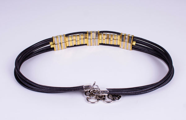 Metal Embellished Leather Statement Belt
