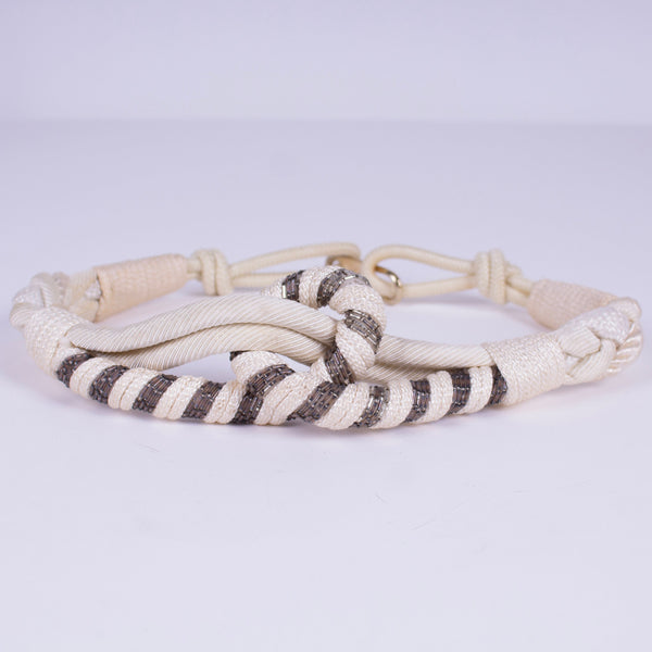 Knotted Rope & Bugle Bead Belt