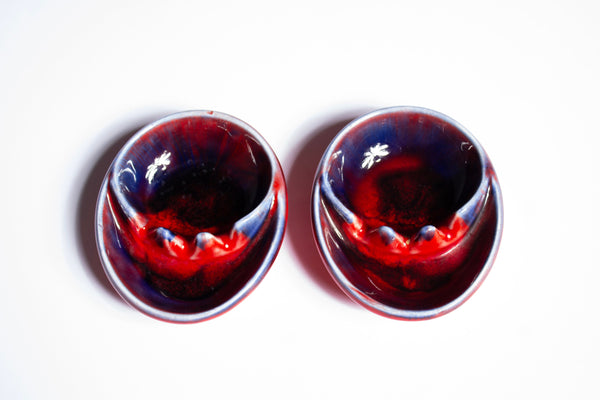 Vintage Tie Dye Glazed Ceramic Mini Ashtrays