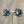 Iridescent Blue & Grey Beaded Cluster Clip On Earrings