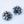 Iridescent Blue & Grey Beaded Cluster Clip On Earrings