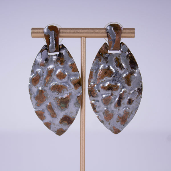 Embossed Metal Dangle Earrings