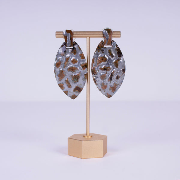 Embossed Metal Dangle Earrings