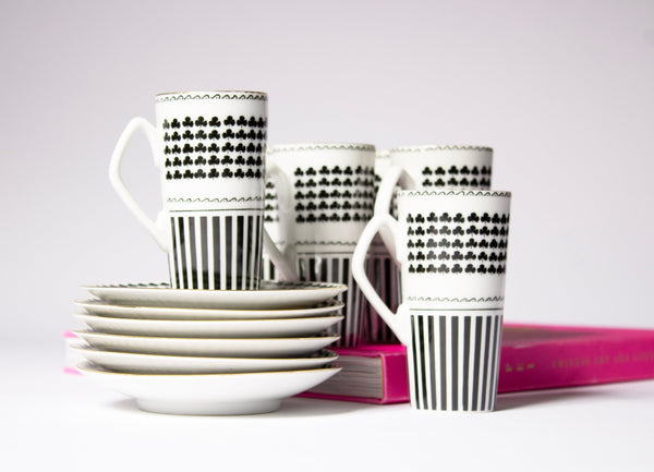 Neiman Marcus LaGardo Tackett Schmid Clover Demitasse Set