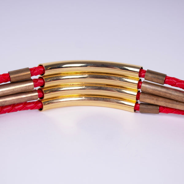 Leather Shop Braided Strip Leather Belt