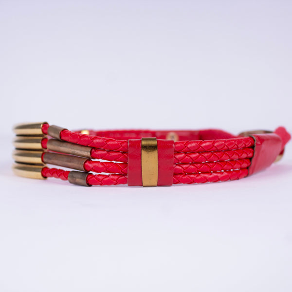 Leather Shop Braided Strip Leather Belt