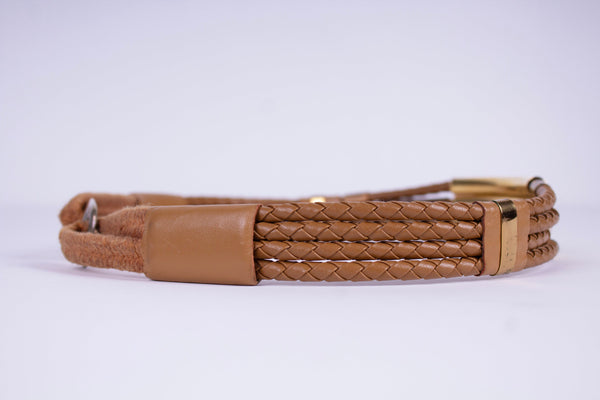 Leather Shop Braided Strip Leather Belt