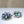 Iridescent Blue & Grey Beaded Cluster Clip On Earrings