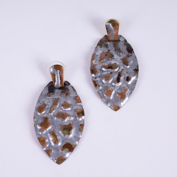Embossed Metal Dangle Earrings