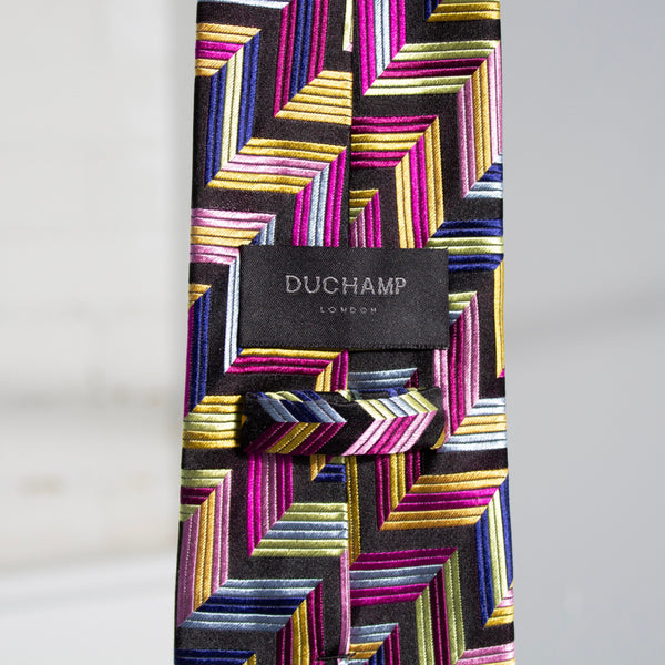 Duchamp Chevron Jacquard Tie