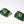 Green Enameled Crosshatch Clip-On Earrings