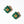 Green Enameled Crosshatch Clip-On Earrings