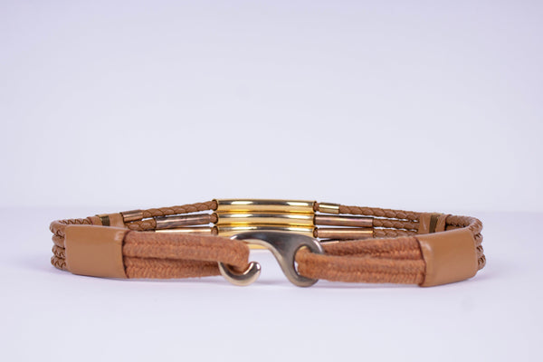 Leather Shop Braided Strip Leather Belt
